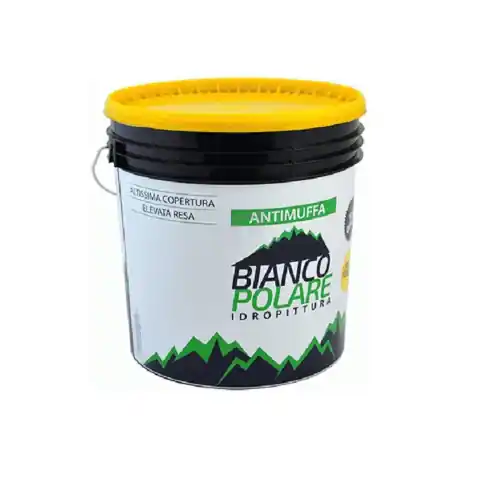Actieprijs Bianco Polare pittura al quarzo liscio antimuffa 14 lt bianca per esterno ad azione antialga