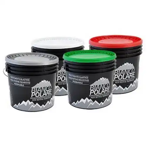 Speciale Aanbieding Bianco Polare vernice acrilica rivestimento guaina liquida pedonabile per protezione tetti a base di resine acriliche vari colori (Bianco - 20 Kg)
