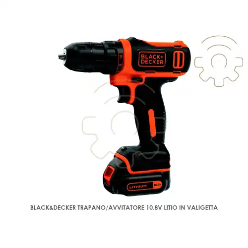 Dagaanbieding Black&Decker trapano avvitatore 10,8 V Litio BDCDD12K completo di valigetta