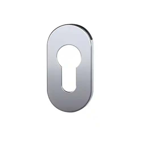 Bocchetta ovale bassa 60x28 mm spessore 6 mm in acciaio inox satinato foro Yale accessorio ricambio Tijdelijk Beschikbaar