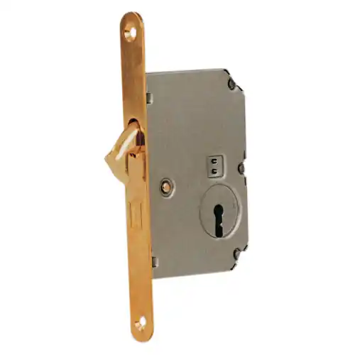 Bonaiti serratura a gancio Art. 60 solo mandata e ½ giro chiave tipo patent altezza scatola 100 mm ottonata entrata 50 mm Dagaanbieding