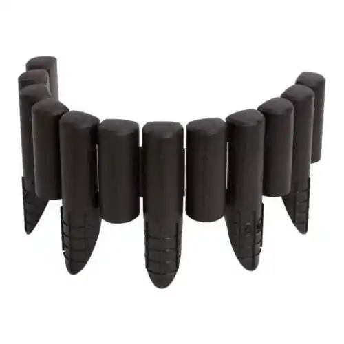 Bordatura modulare 6 picchetti cacao in plastica resistente per aiuole giardini aree verdi possono coprire 2,3 m lineari Direct Beschikbaar