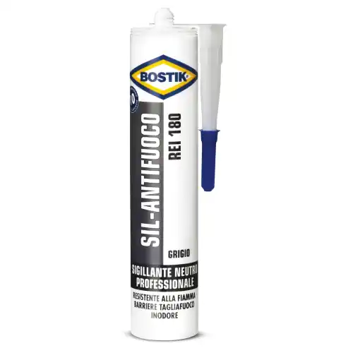 Bostik 300 ml silicone neutro antifuoco REI 180 grigio alte temperature Koopje