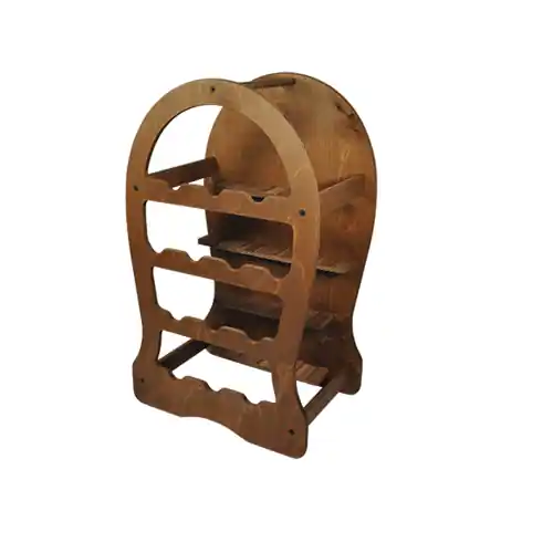 Botte portabottiglie a 13 posti in legno scuro di betulla cm 37 x 27 x 62 h cantinetta vini Direct Verzonden