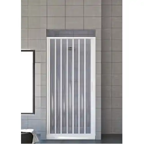 Beste Prijs Box cabina doccia ad una porta Kura cm 100 h 185 apertura frontale a soffietto in PVC bianco fornito montato