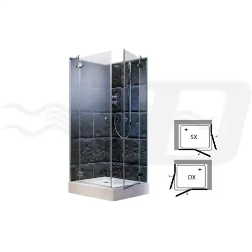 Seizoensaanbieding box cabina doccia integrale vetro cristallo Minerva sx cm 66,5-67x96,5-97