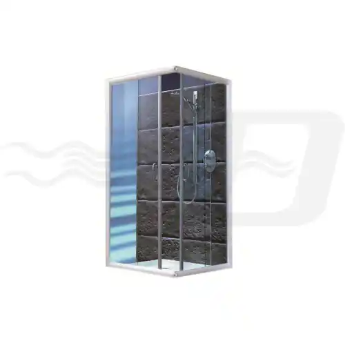 Weekendaanbieding box cabina doccia Selene 2 lati vetro cristallo cm 90x90 185h bianco