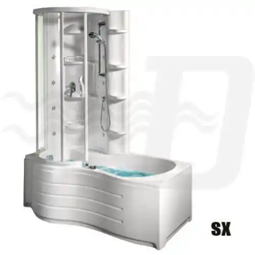 box combinato sx idrovasca vasca cabina doccia mod Canyon pannelli Meest Verkocht