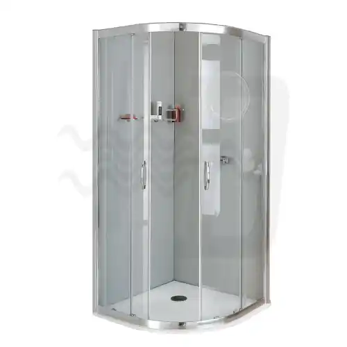 box doccia circolare 4 ante vetro cristallo New Cee cm 86,5-88,5 Seizoensaanbieding