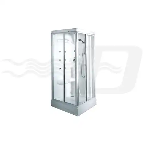 box doccia quadro con idromassaggio Everest cm 91x91x219h bianco Weekendaanbieding