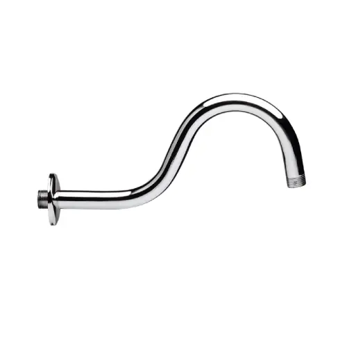 Braccio doccia curvo in ottone pesante cromato 290 mm x h 150 mm attacchi G 1/2" Ø rosone 56 mm Uitverkoop