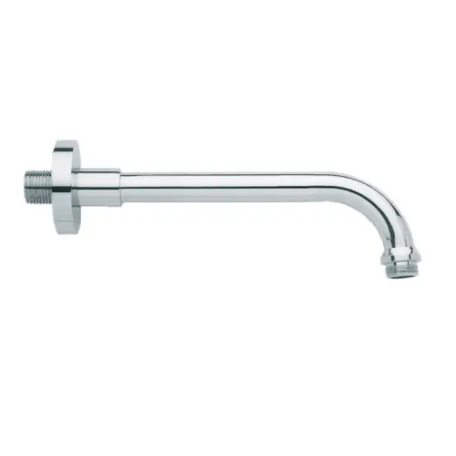 Braccio doccia rotondo minimale in ottone 350 mm attacchi 1/2"M braccio Ø 18 mm con rosone Ø 55 mm Beperkt Aanbod