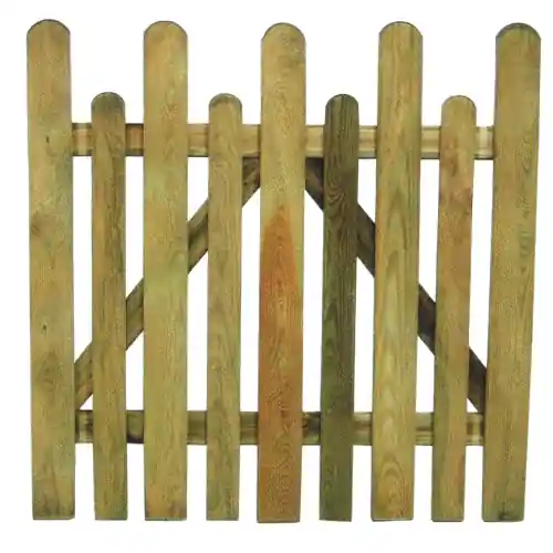 Cancello steccato Mary in legno di pino impregnato cm 100x100 cancelletto per giardino esterno Populair