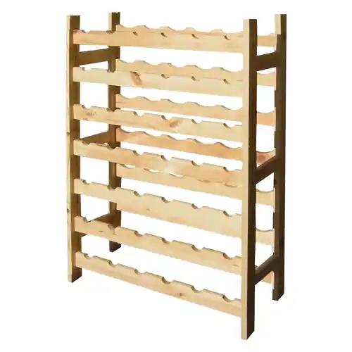 Cantinetta portabottiglie a 42 posti in legno di pino cm 63 x 25 x 98 h spessore listelli mm 16 scaffale per vino Gratis Retour