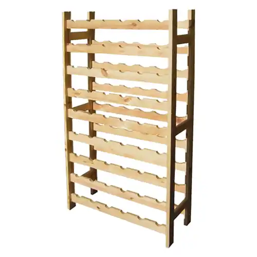 Hoge Kwaliteit Cantinetta portabottiglie a 54 posti in legno di pino cm 63 x 27 x 120 h spessore listelli mm 16 scaffale per vino