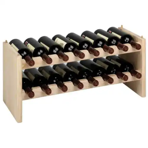 Cantinetta portabottiglie modulare a 16 posti cm 68,8x27x30h scaffale per vino Alleen Vandaag