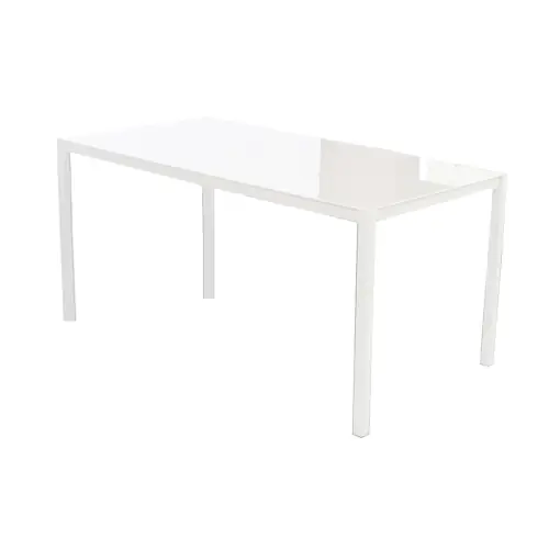 Seizoensaanbieding Capalbio tavolo in acciaio con piano in vetro cm 150x80x74 da giardino