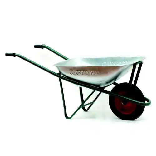 carriola in acciaio con vasca zincata capacità 70 lt edilizia agricoltura Gratis Retour