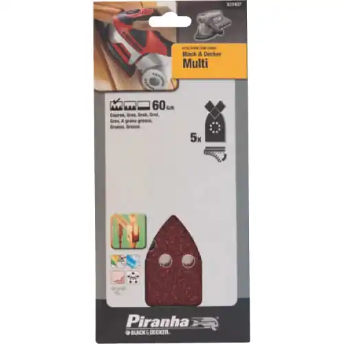 Weekendaanbieding carta abrasiva per profili in velcro gr 120 piranha X31562 black&decker