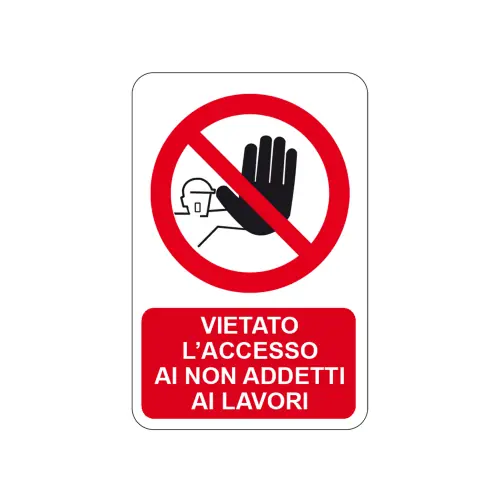 Merkproduct Cartello segnaletico per cantiere Vietato l‘ingresso ai non addetti ai lavori in polionda 40x60cm