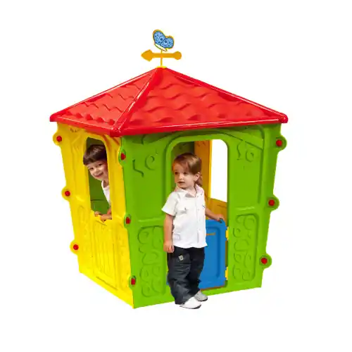 Casetta per bambini Country in resina termoplastica 108x108x152 cm da giardino esterno Nu Kopen