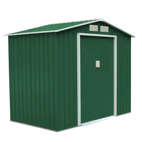 Casetta ricovero per attrezzi mt 2,77x1,91x2,02 in lamiera zincata e preverniciata capanno box da giardino esterno Laatste Kans