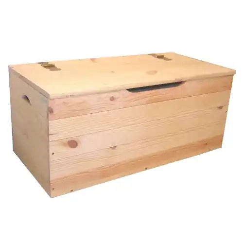 Cassapanca in legno di pino essiccato grezzo a listoni cm 73 x 35 x h 33 spessore 12 mm baule rettangolare Gereduceerde Prijs