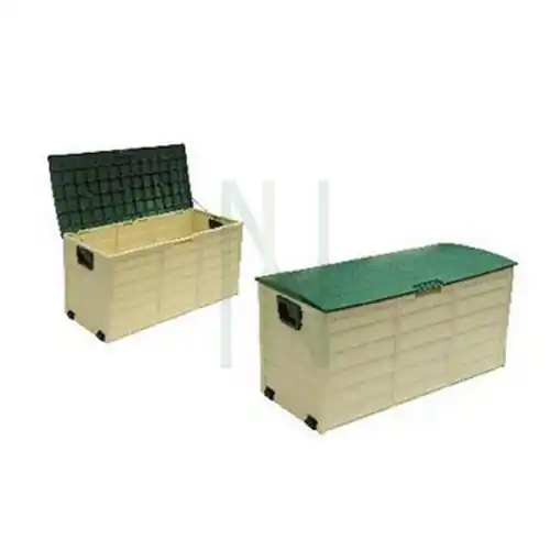 Cassapanca in resina per esterno 34-811 con ruote cm 114x51x56h portalegna Rechtstreeks Van De Fabrikant