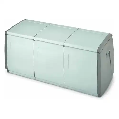 Cassapanca Terry BOX 140 baule contenitore in polipropilene 140x54x57 cm grigio/tortora 2 ruote su un lato Koop Online
