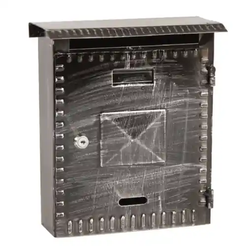 cassetta postale portalettere mm 220x70x270h in ferro battuto nero con tetto Goedkoop