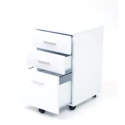 Speciale Aanbieding cassettiera mobile Chest ufficio MDF bianco con ruote cm 40x44x65 h