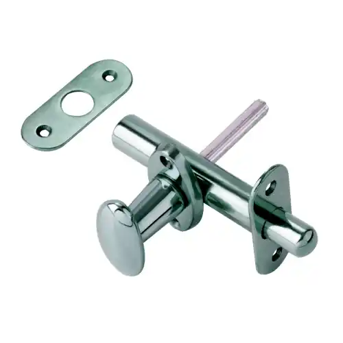 catenaccio a cremagliera con pomolo cromo satinato 80 mm per porte legno Snelle Levering