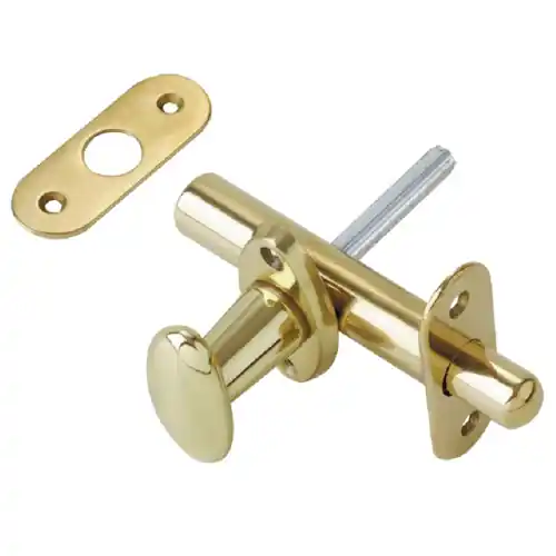 catenaccio a cremagliera con pomolo ottone lucido 80 mm per porte legno Finale Uitverkoop