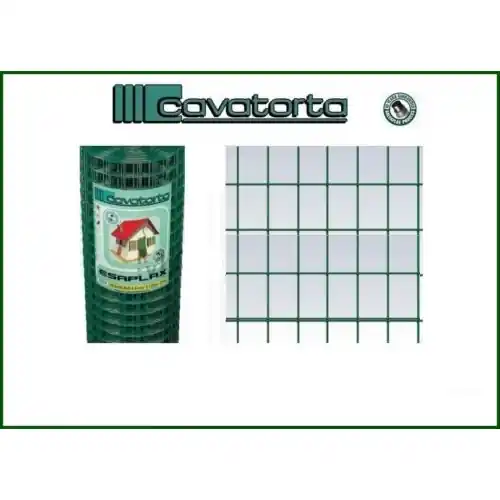 Beperkt Aanbod Cavatorta rete esaplax elettrosaldata plastificata cm h 100x25 m maglia 75x50 mm