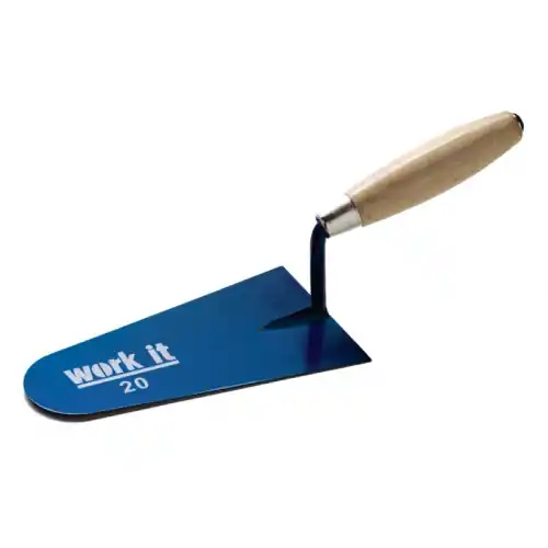 Beperkt Aanbod Cazzuola a punta tonda work it 18 cm con manico in legno verniciato per settore edile artigianale e agricolo
