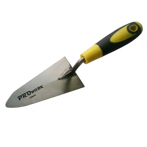 Nieuw Cazzuolino a foglia di olivo lunghezza 12 cm con manico ergonomico antiscivolo per settore edile artigianale e agricolo