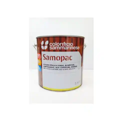 Weekendaanbieding Cementante Samopac lt 2,5 bianca opaca inodore pittura di fondo riempitiva inodore alta copertura