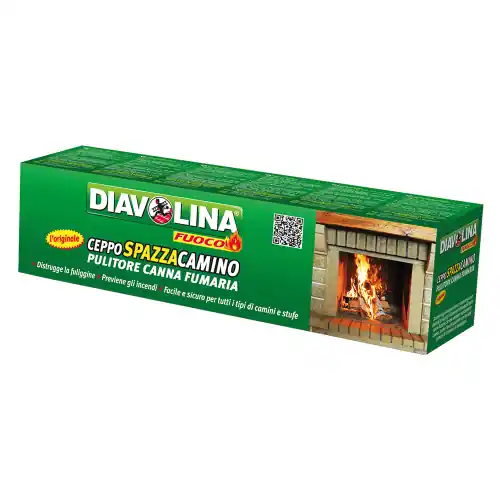 Uitverkoop Ceppo tronchetto spazzacamino Diavolina per camini pulitore canna fumaria nel bruciare rilascia la polvere spazzacamino