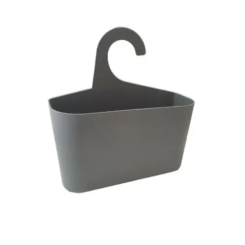 Cestino portaoggetti da doccia 26x9x26,5 cm con gancio in Duroplast Grigio Made in Italy (Grigio) Lage Prijs