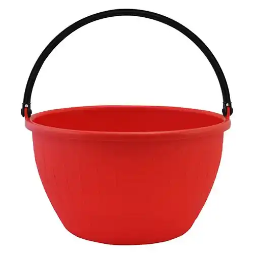 Cesto agricolo 16 lt in polietilene con manico oscillante in plastica rosso secchio per raccolta uva pomodori Nieuw