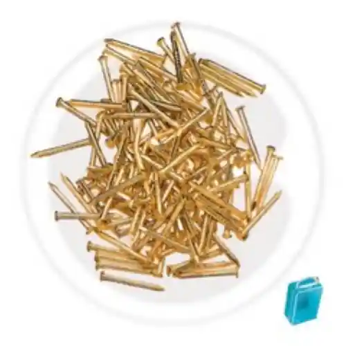 Koop Online cf 100 pz di chiodi testa bombata ferro ottonato Ø 1,5x12 chiodino per maniglie