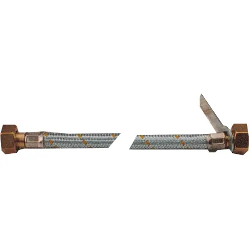 cf 2 pz di tubo flessibile per gas attacco F/F 1/2" cm 50 treccia metallica Gereduceerde Prijs