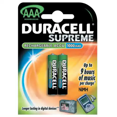 cf 2 pz Duracell batterie stilo ministilo pila pile ricaricabili AAA 750mah 1,2V Must-Have