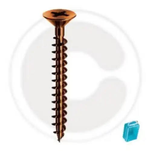 Beste Prijs cf 50 pz Panel viti acciaio bronzato testa piana Ø 3x20 mm vite per legno