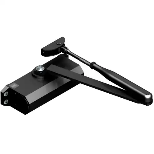 Snelle Levering Chiudiporta DOM Compact 1000 corpo in alluminio pressofuso velocità di chiusura regolabile nero con arresto