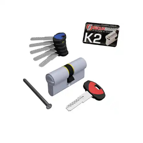 Cilindro sagomato K2 3200-C 5 chiavi 30+35 in ottone nichelato satinato antitrapano Lage Prijs