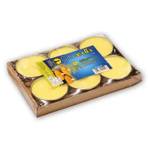 Citronelle Tea light Maxi 6 pz candele citronella Ø 60x20 mm profumata antizanzare Must-Have