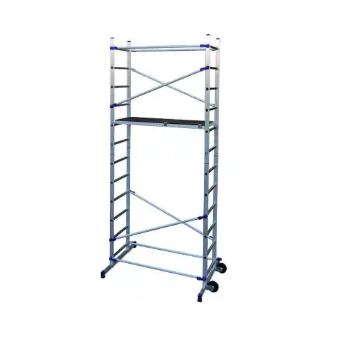 Clic ponteggio/trabattello in alluminio cm 156x58x365h portata 150 kg 2 alzate con innesti d‘acciaio Snelle Levering