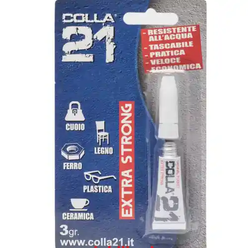 Colla21 tubetto colla universale professionale extra forte resistente all‘acqua per tutti i materiali 3gr Bestseller
