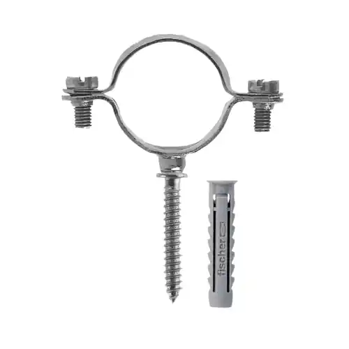 Actieprijs Collare zincato CZV per tubi elettrici e tubi multistrato completi di doppia vite e tassello SX6 Ø 28 mm attacco M6